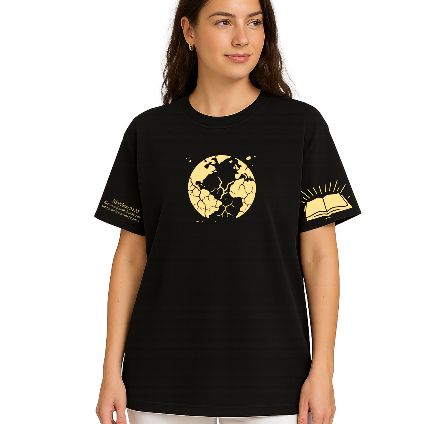 Heaven & Earth Statement Tee – Women's Black t-shirt | Faith Merch
