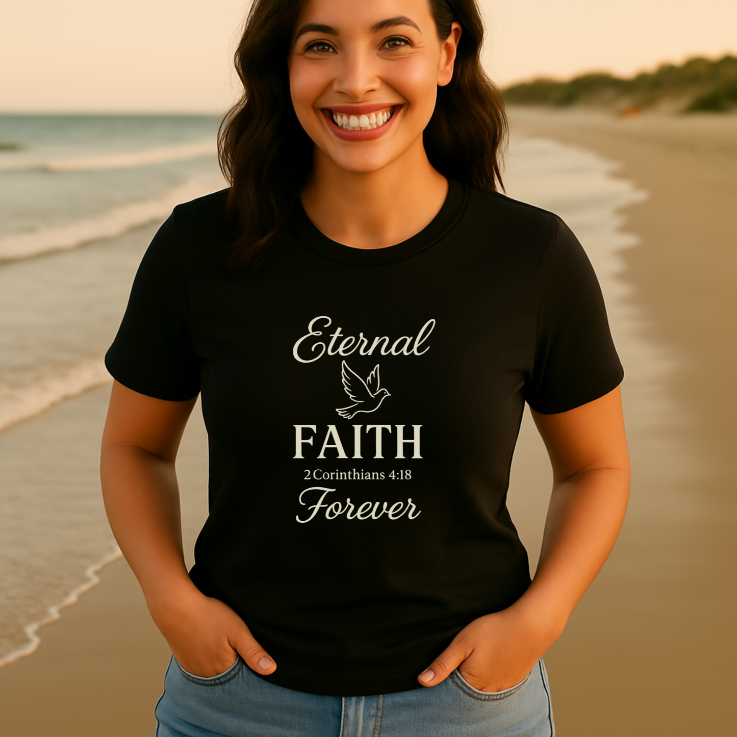 Eternal Faith Forever – Women's black or white t-shirt | Faith Merch