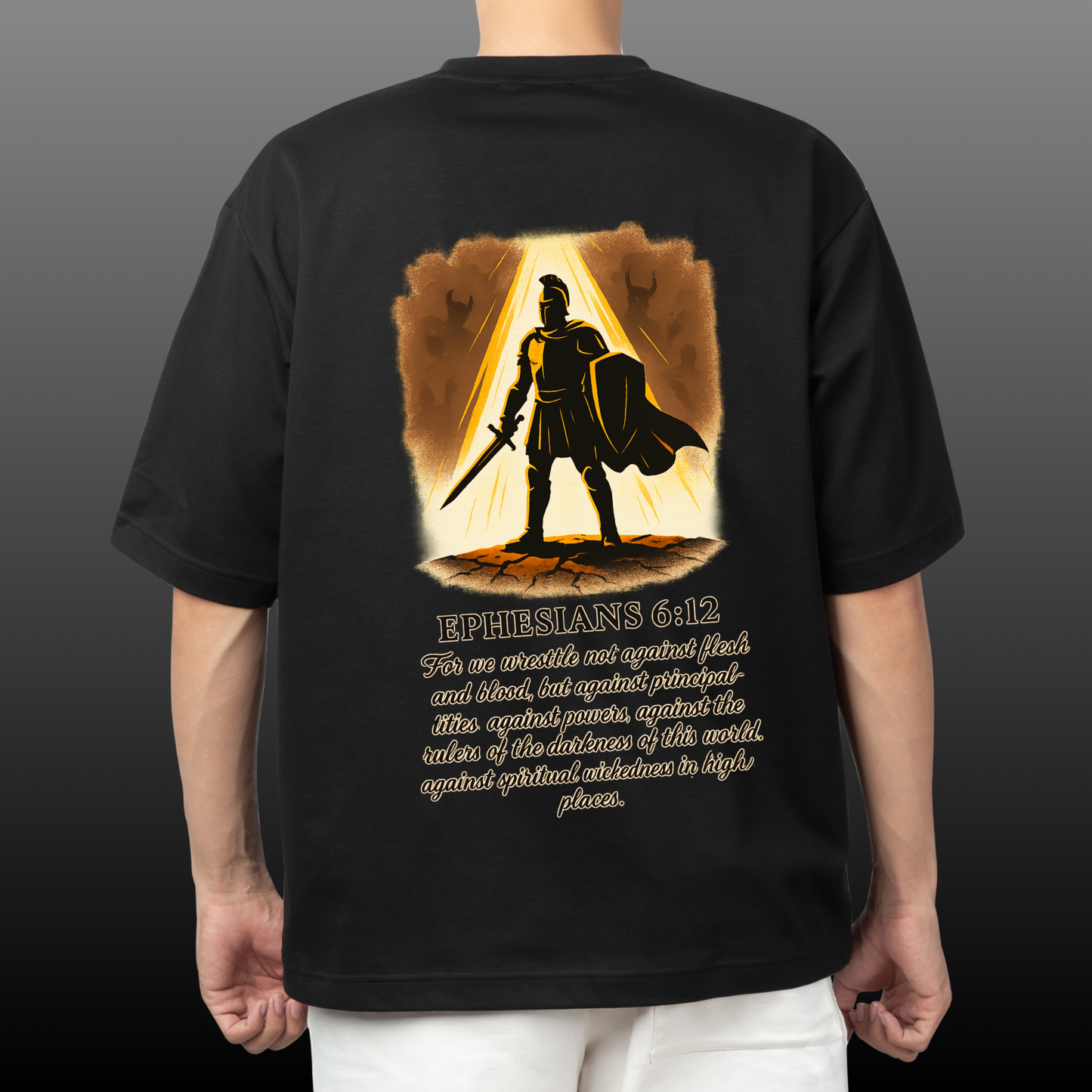 Spiritual Warfare Tee – Ephesians 6:12 | Prophetic Collection