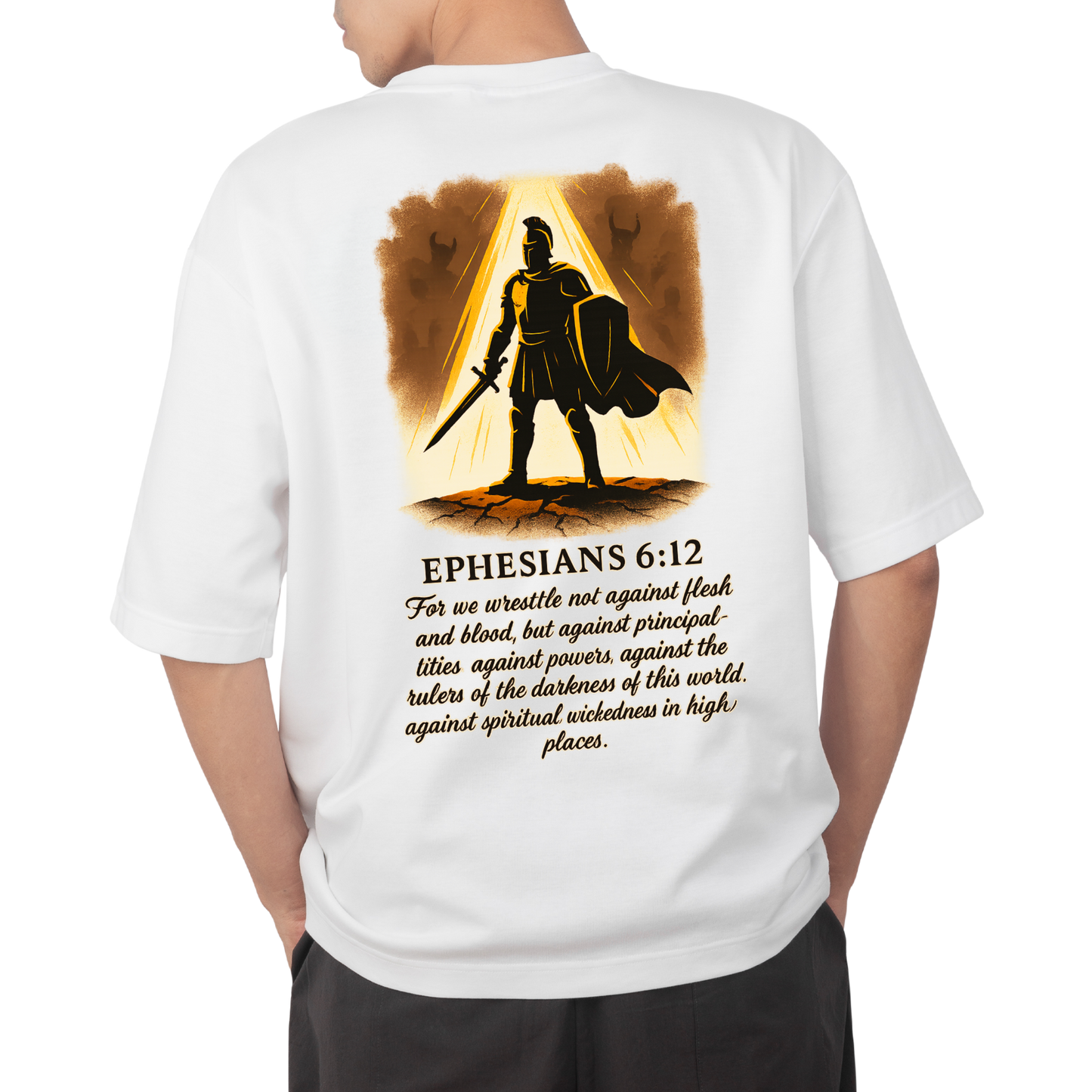 Spiritual Warfare Tee – Ephesians 6:12 | Prophetic Collection