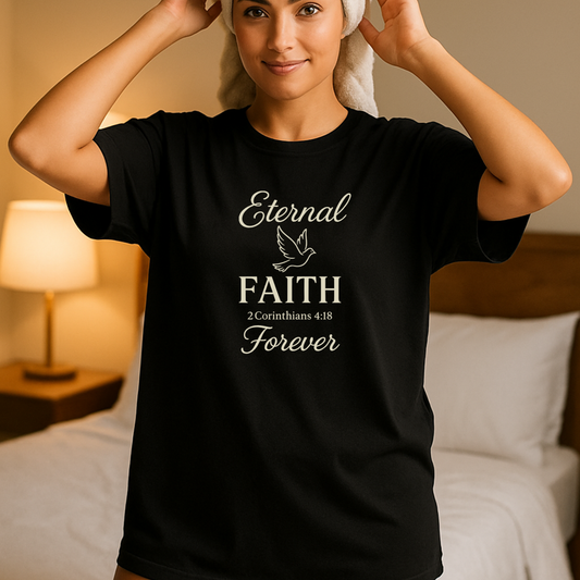 Eternal Faith Forever – Women's black or white t-shirt | Faith Merch