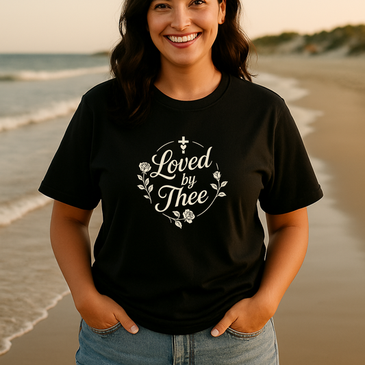 Loved by Thee Tee – Women's black t-shirt | Faith Merch