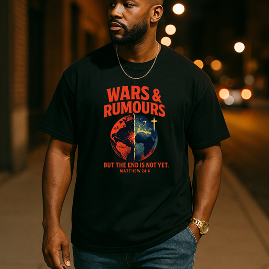 Wars & Rumours Statement Tee - Black or white t-shirt | By Faith Merch
