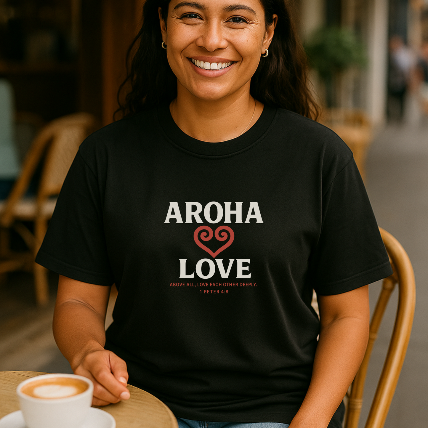 Aroha Love Tee – Women's black t-shirt | Faith Merch