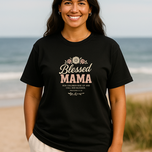 Blessed Mama Tee – Women's black t-shirt | Faith Merch